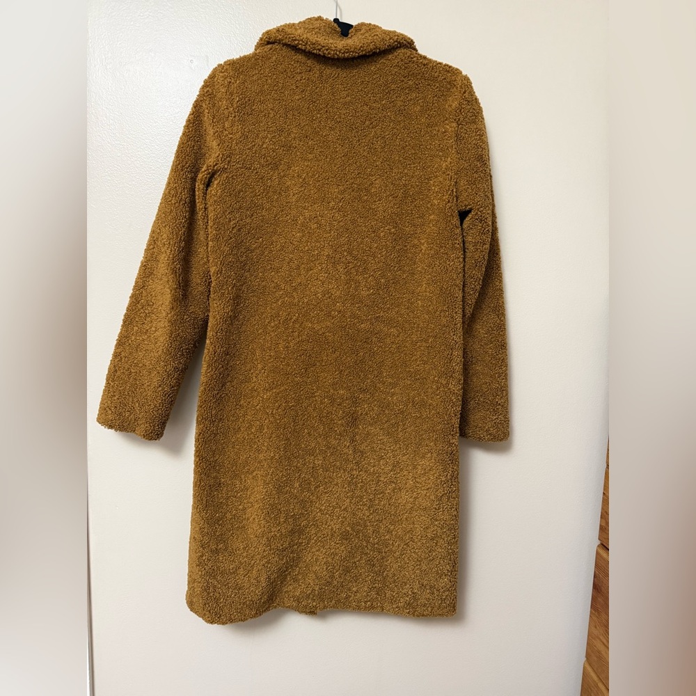 Rachel’s Zoe Women's tan long button up Teddy/sherpa Coat - Picture 3 of 10